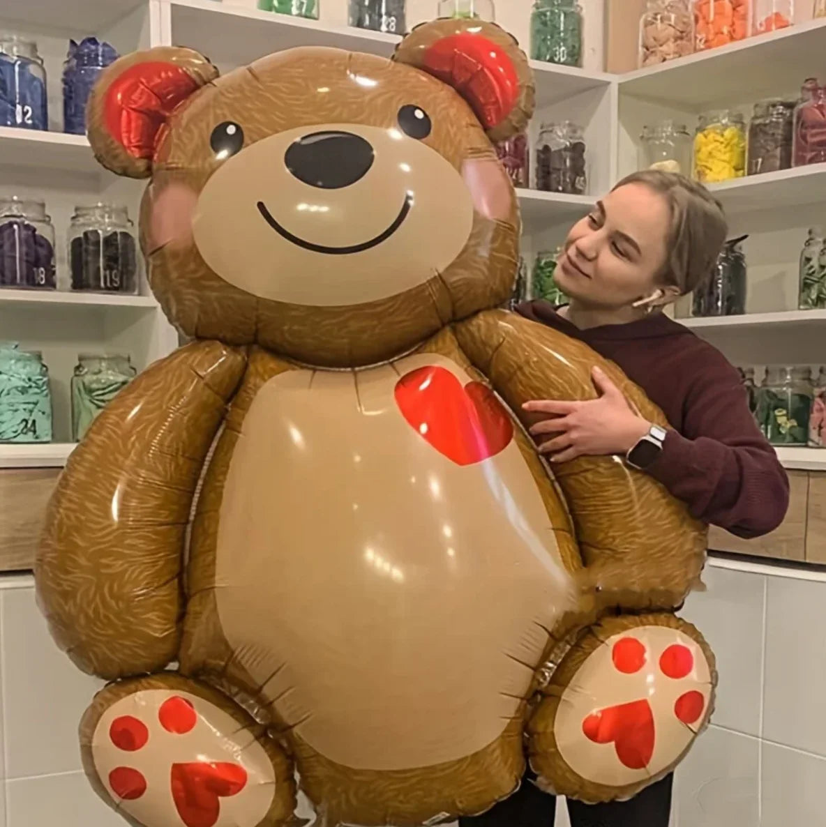 Huge Bear Aluminum Film Balloon Hug Bear