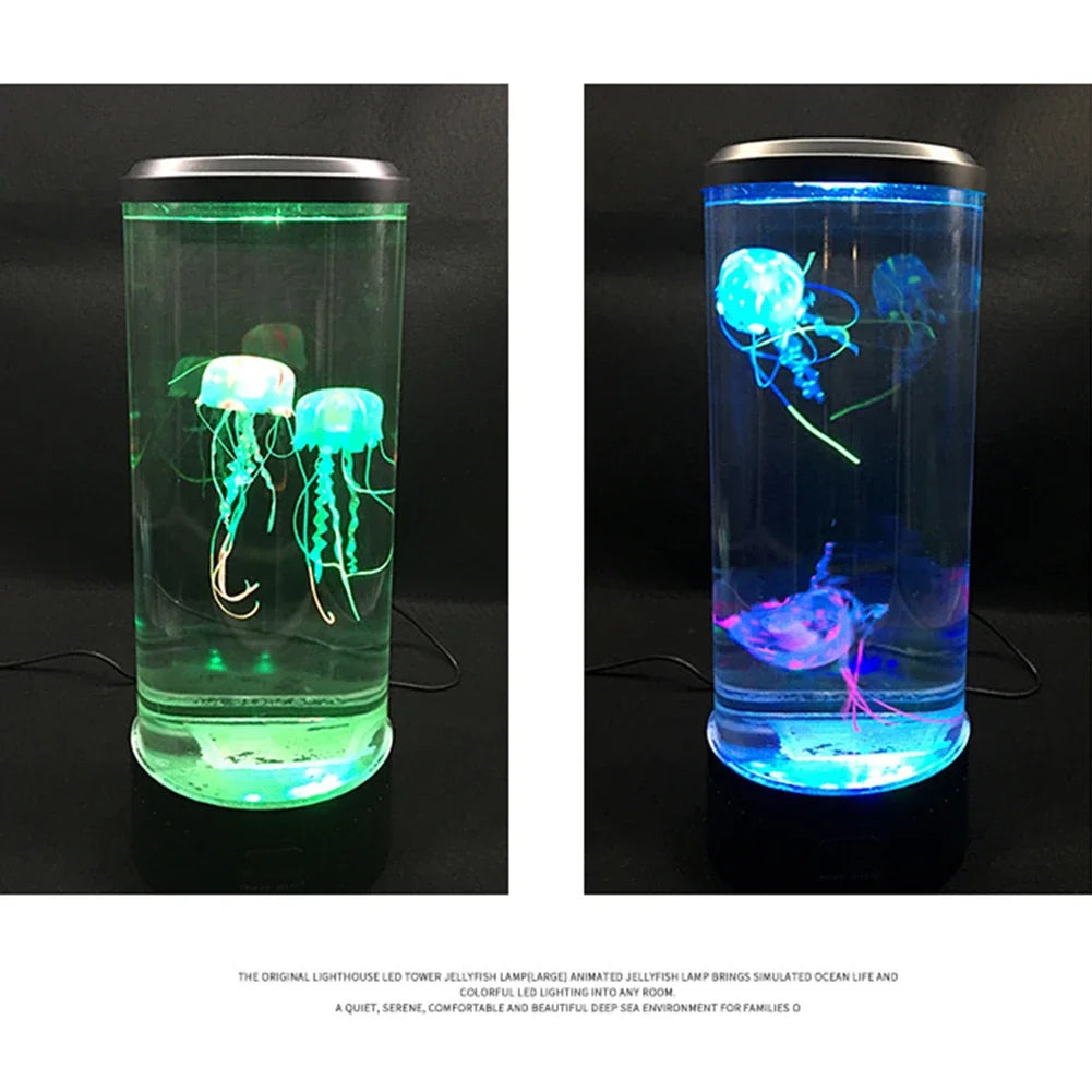 Jellyfish Lamp LED Remote Control Color Changing Aquarium Light With 8 Colors
