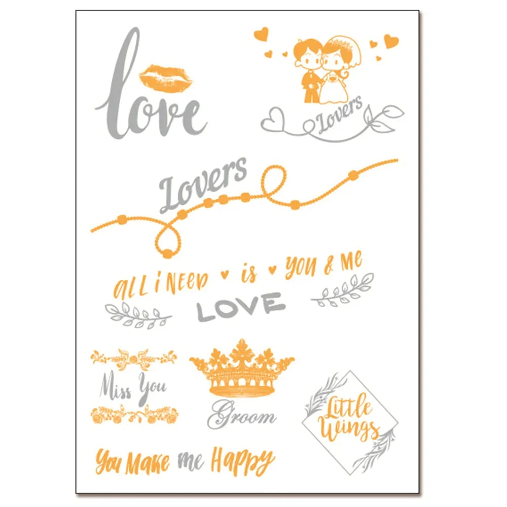 Temporary Tattoos Rose Gold T Stickers