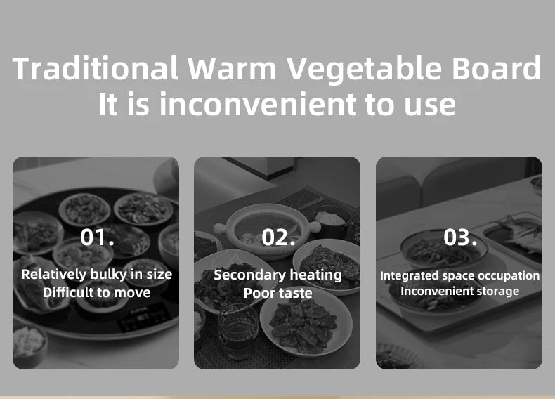 Mat Electric Warming Tray Food Warming Board Plate Foldable Portable Smart Food Fast Heating