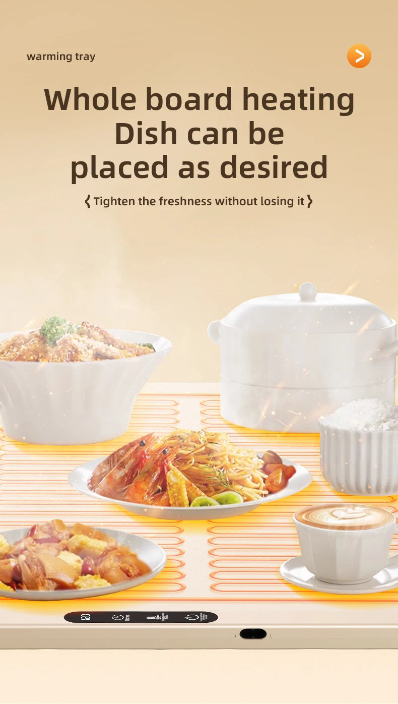 Mat Electric Warming Tray Food Warming Board Plate Foldable Portable Smart Food Fast Heating