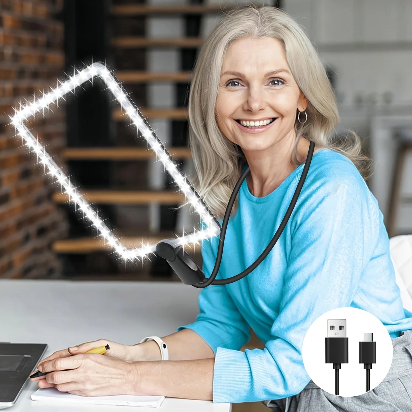 Large 10X Rechargeable Magnifying Glass with LED - Full Page for Reading