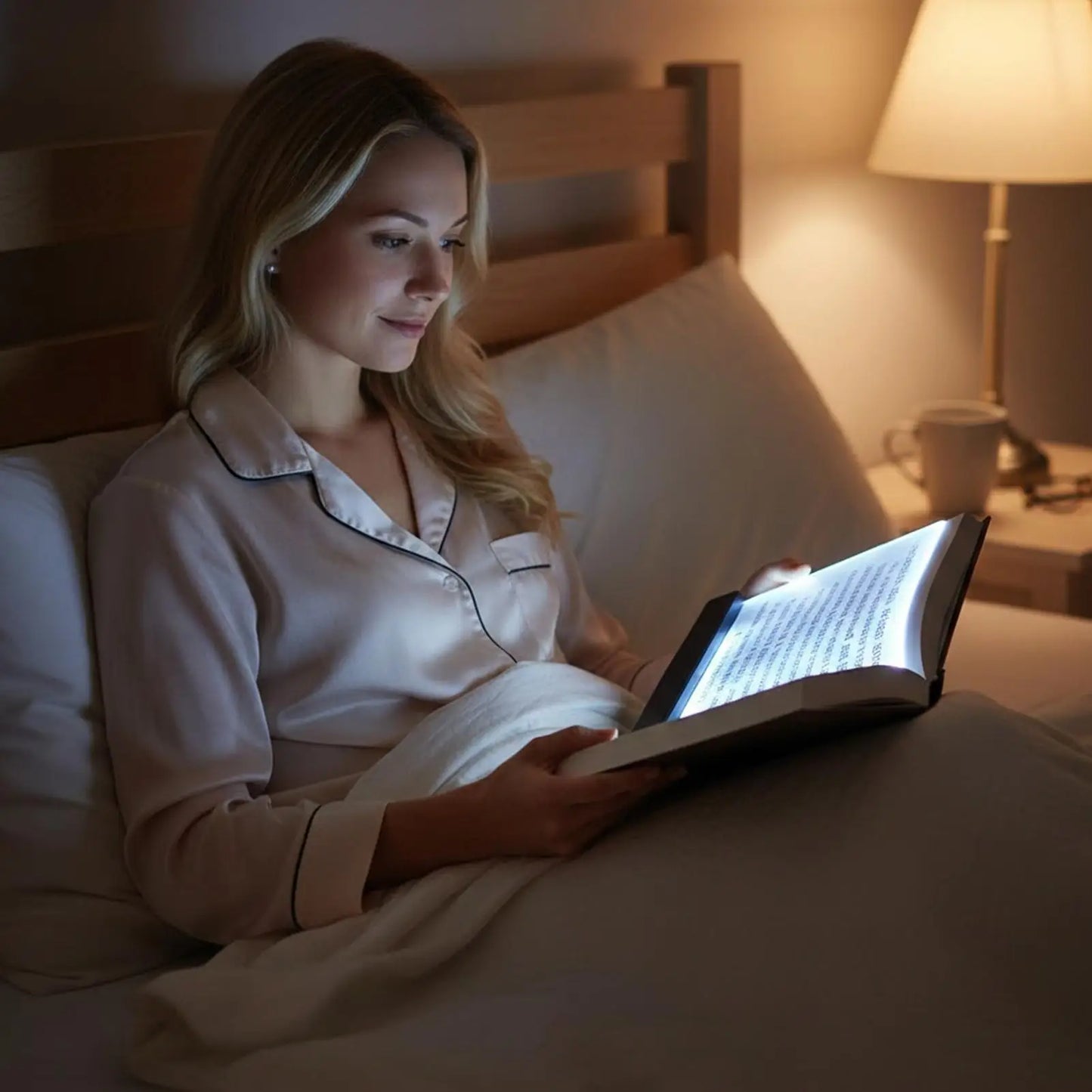 LED Book Reading Light Transparent Page  Bed Desk nighttime reading