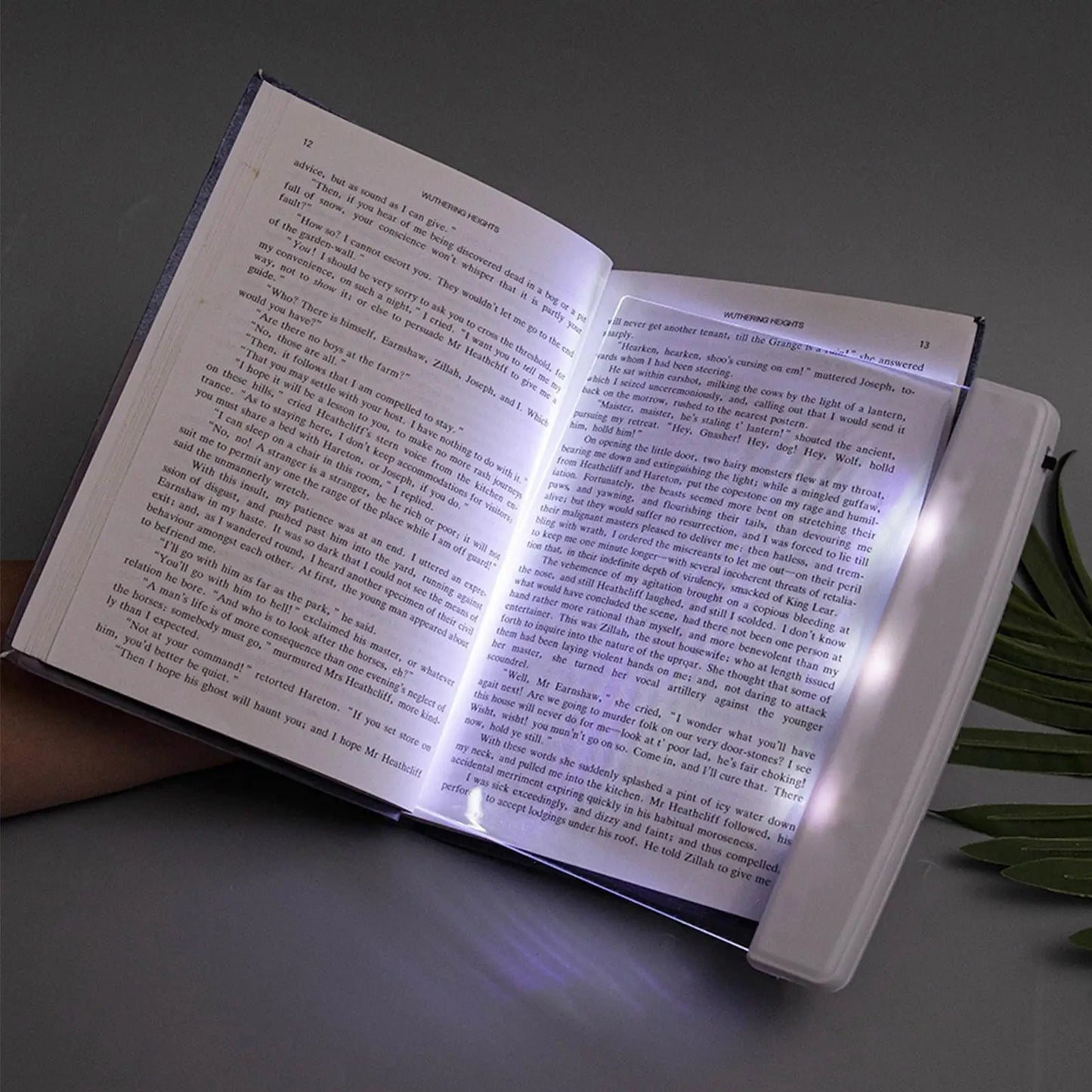 LED Book Reading Light Transparent Page  Bed Desk nighttime reading