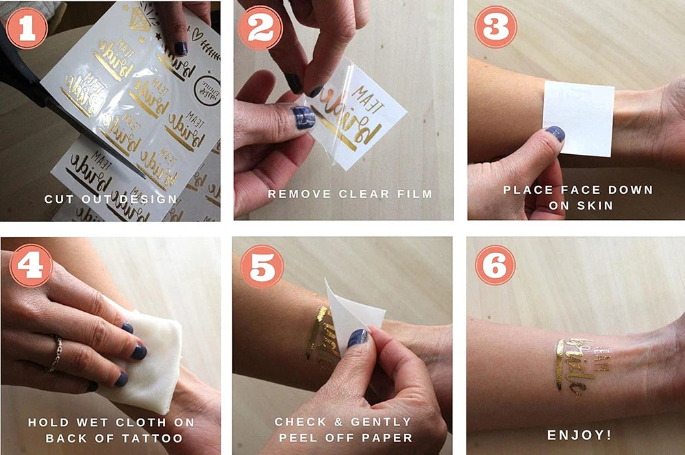 Temporary Tattoos Rose Gold T Stickers