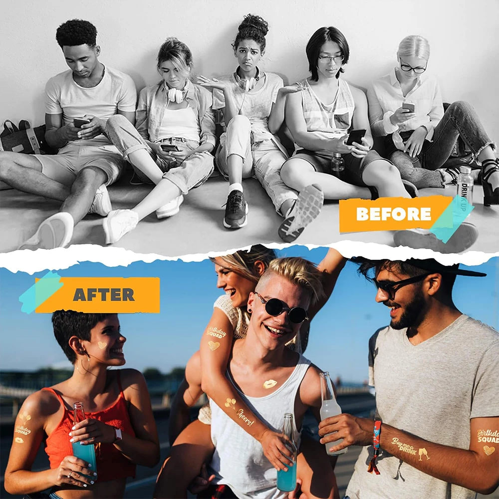 Temporary Tattoos Rose Gold T Stickers