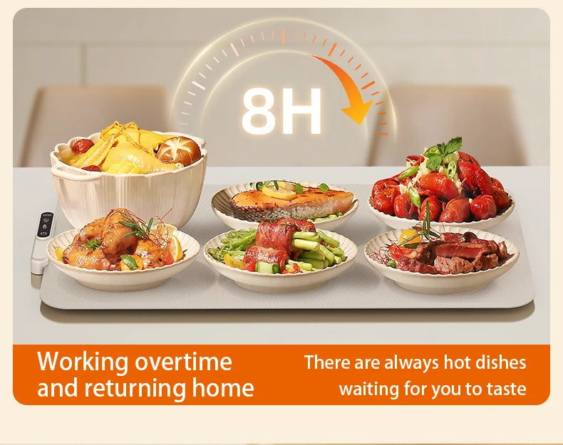 Mat Electric Warming Tray Food Warming Board Plate Foldable Portable Smart Food Fast Heating