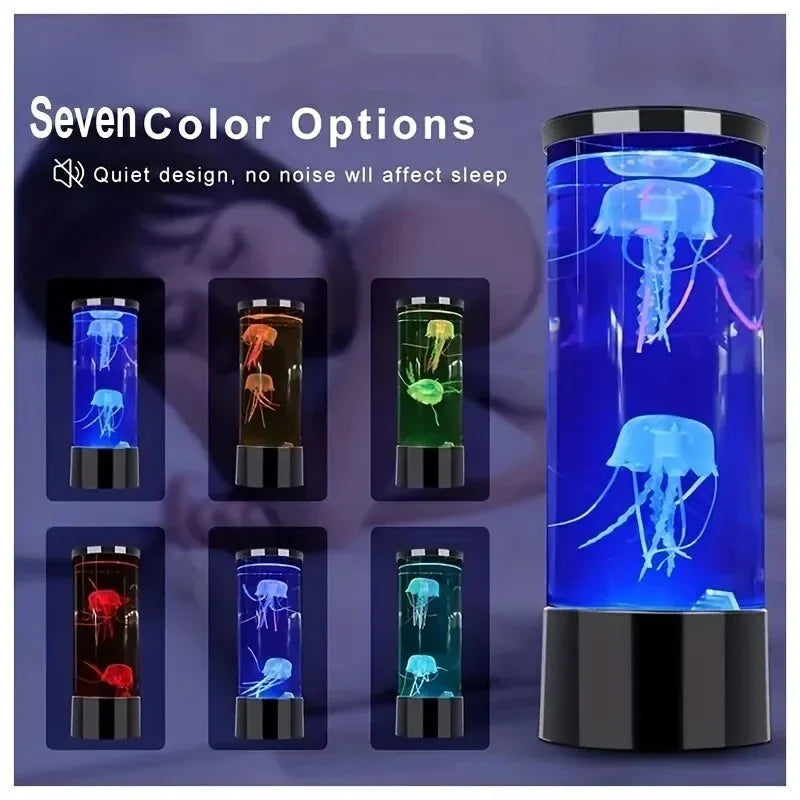 Jellyfish Lamp LED Remote Control Color Changing Aquarium Light With 8 Colors
