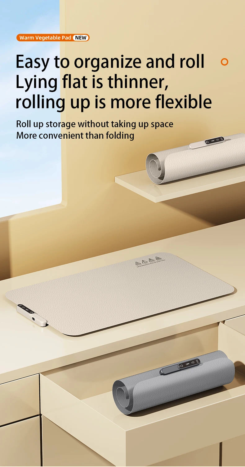 Mat Electric Warming Tray Food Warming Board Plate Foldable Portable Smart Food Fast Heating