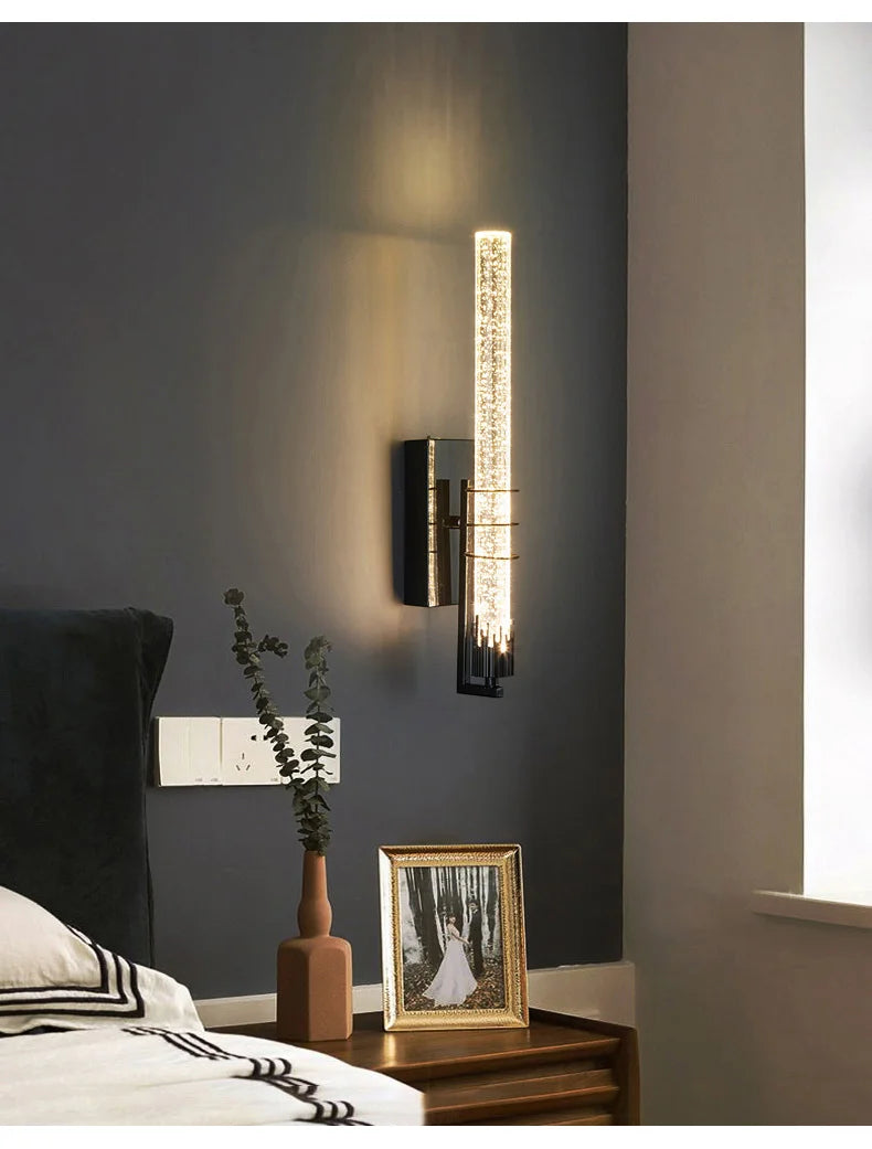 Modern Bubble Crystal Wall Lamps Indoor Lighting For Living Room Bedroom Study Background Wall Sconces Light