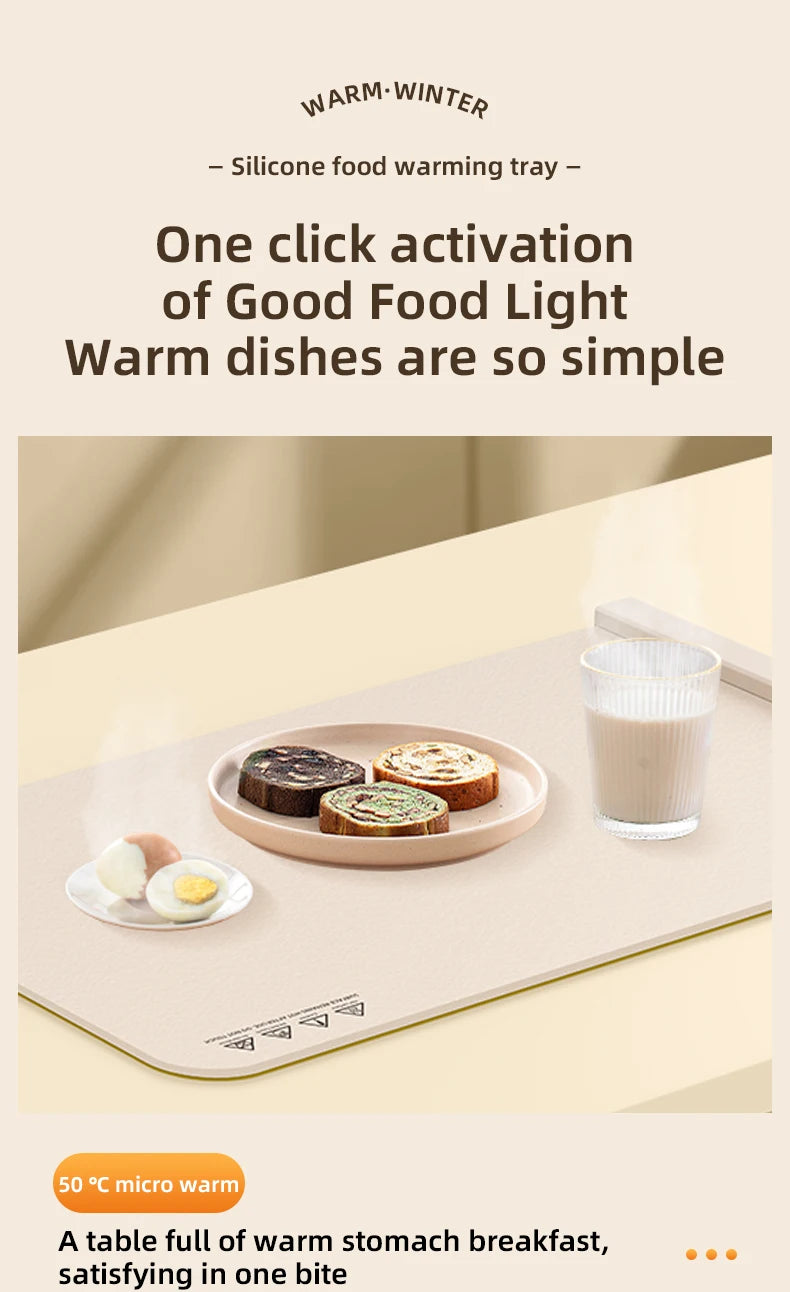 Mat Electric Warming Tray Food Warming Board Plate Foldable Portable Smart Food Fast Heating