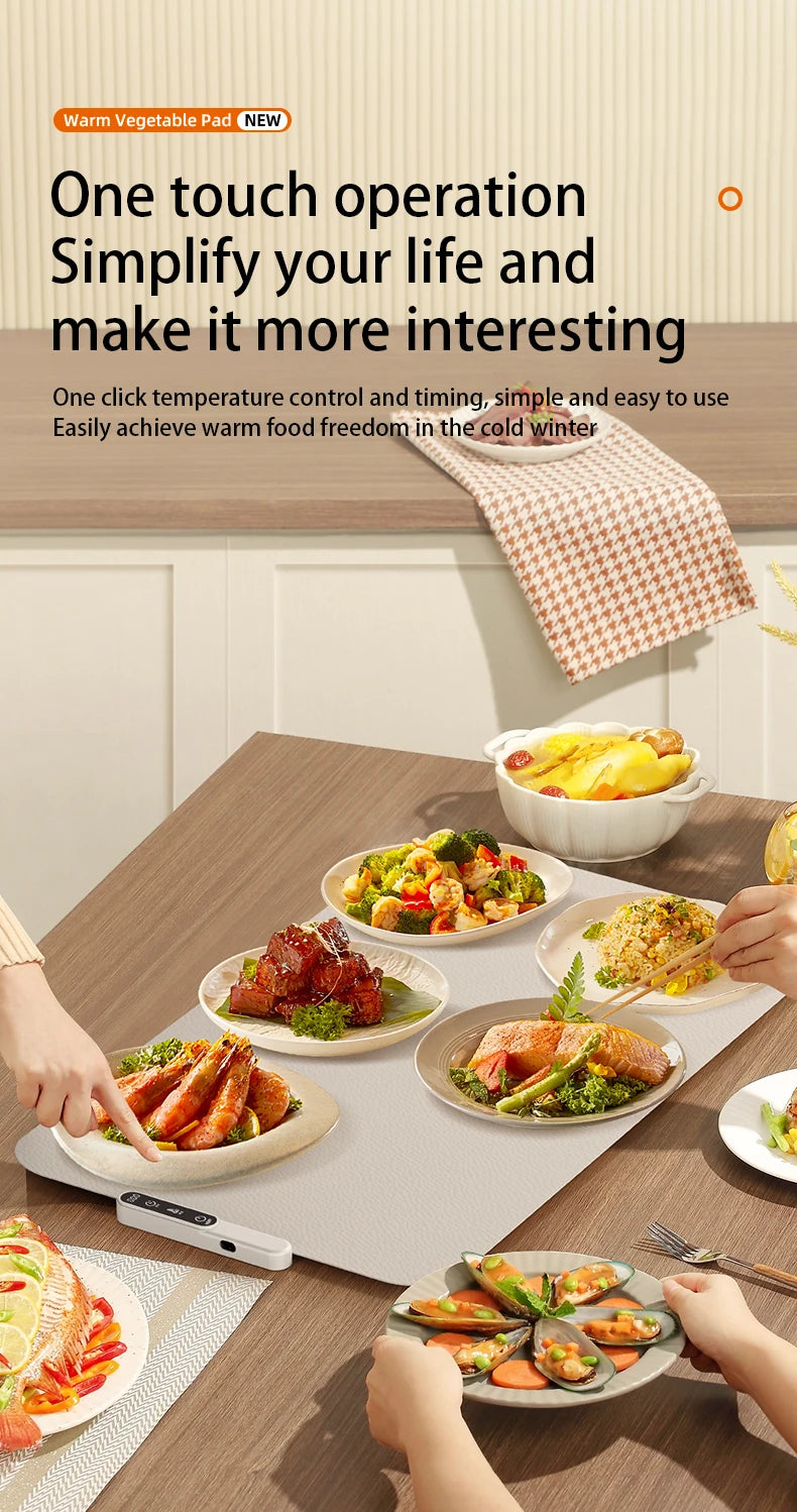 Mat Electric Warming Tray Food Warming Board Plate Foldable Portable Smart Food Fast Heating