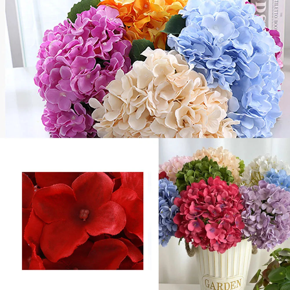 58cm Beautiful Silk Artificial Flowers Hydrangea Flower Bouquet for Table Decoration Floral