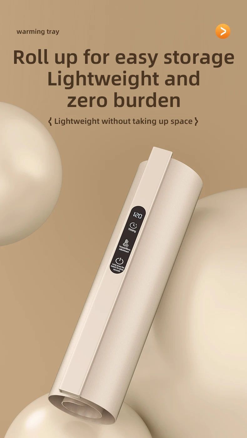 Mat Electric Warming Tray Food Warming Board Plate Foldable Portable Smart Food Fast Heating