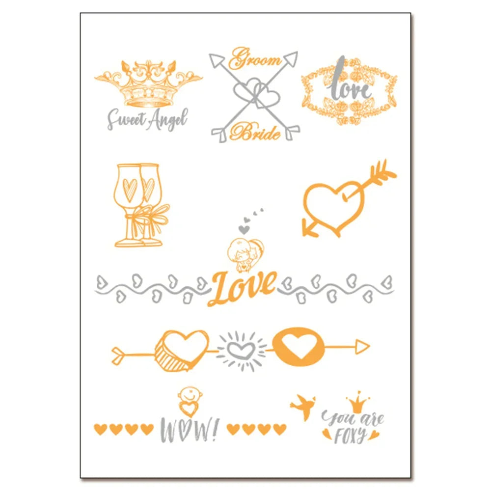 Temporary Tattoos Rose Gold T Stickers