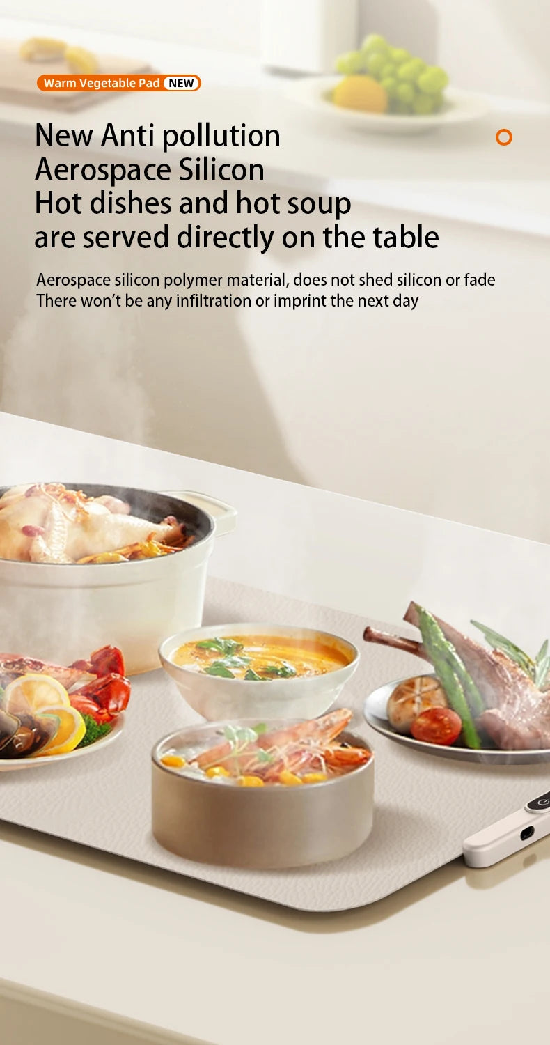 Mat Electric Warming Tray Food Warming Board Plate Foldable Portable Smart Food Fast Heating